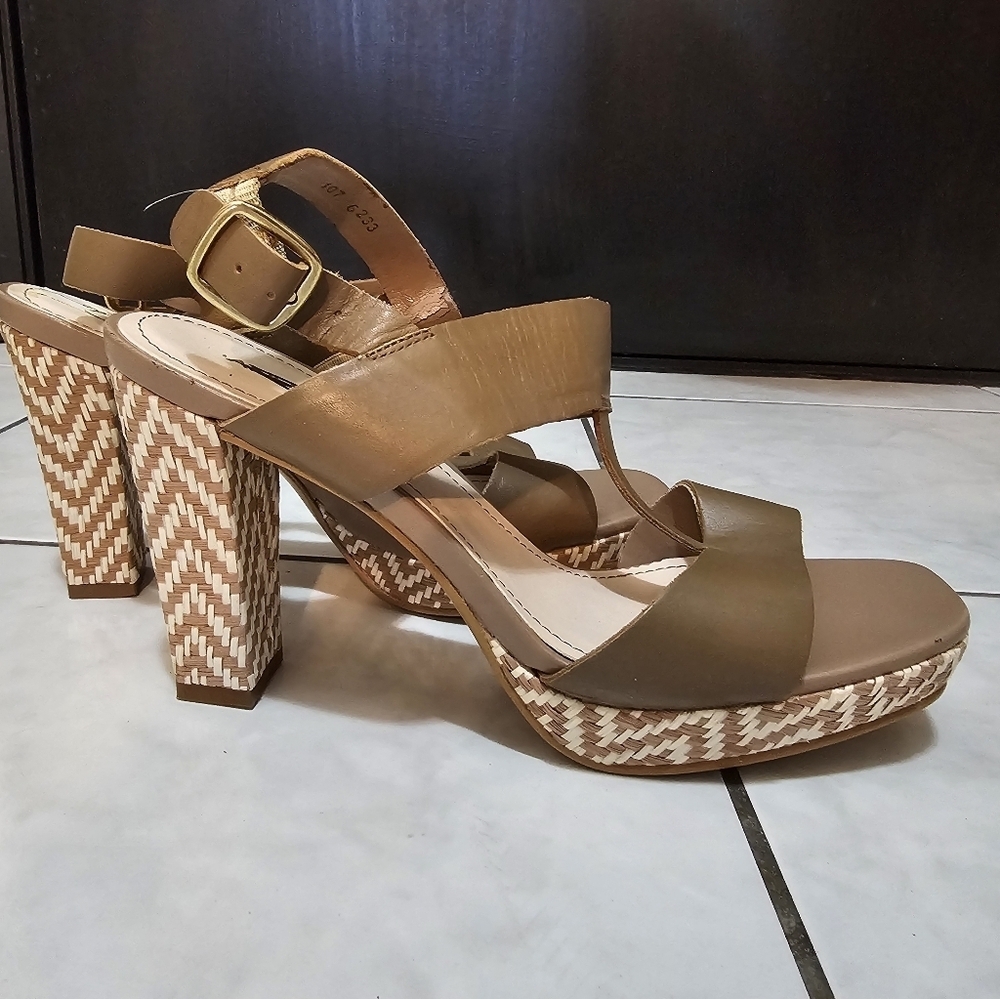 Vintage Fernando Bohemian High Heel Sandals  leather platform heels